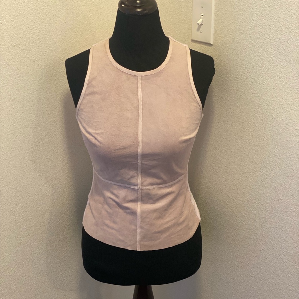 BAILEY 44 Orchid Lilac Lavender Leather Kelly Tank Top Suede XS $198 - Picture 3 of 10